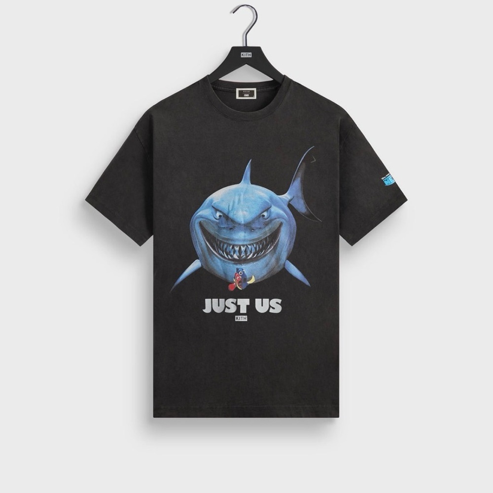 Black Graphic T-Shirt with Shark Design